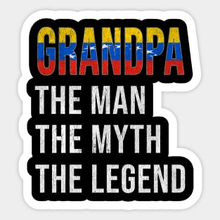 Grand Father Venezuelan Grandpa The Man The Myth The Legend - Gift for Venezuelan Dad With Roots From  Venezuela Sticker